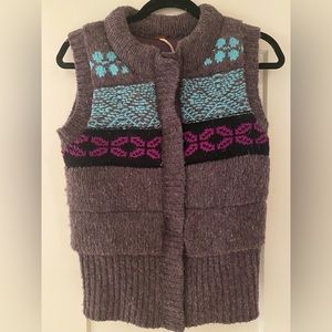 Free people Knit Sweater Vest button up